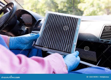 Automotive Cabin Air Filter Stock Photo Image Of Dirty Pollen 126518590