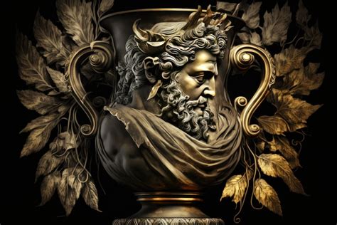 Coeus Greek Mythology God Black Gold Vase by Generative AI | Premium AI ...