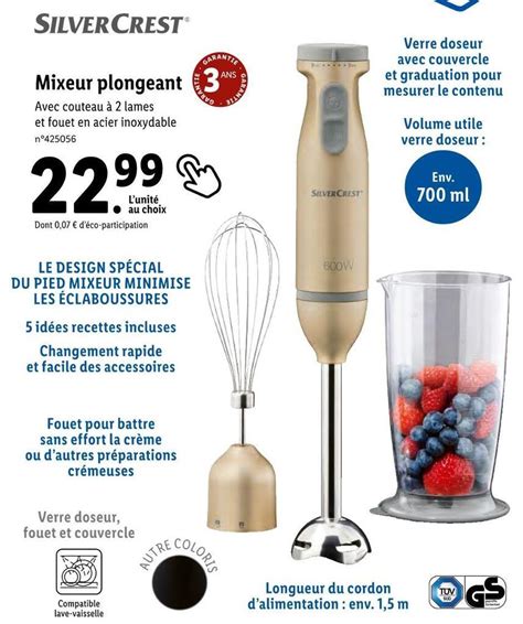 Promo Silver Crest Mixeur Plongeant Chez Lidl