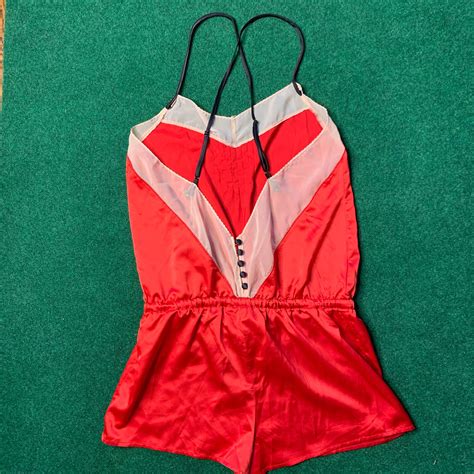 Cosmopolitan Red Satin Lingerie One Piece Teddy Rom Gem