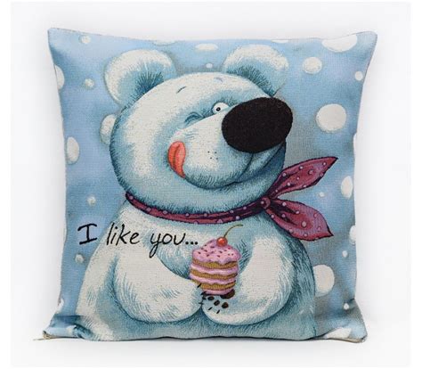 Гобеленовая Наволочка "Ты мне нравишься...Мишка" (45х45) — купить в ...