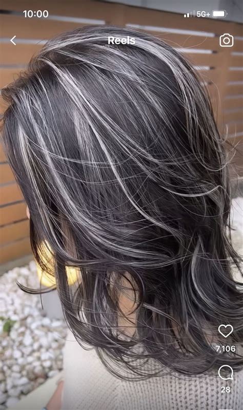 Hair Color For Black Hair Brunette Hair Color Black Hair With Silver