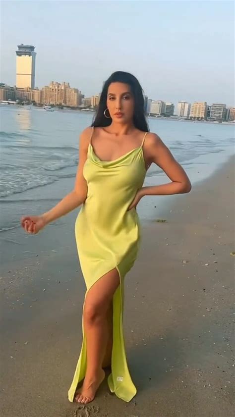 Nora Fatehi Hot Look On A Beach Goes Viral Looking Hot In A Neon Green