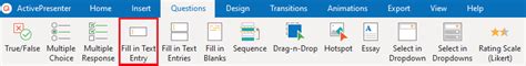 How To Create Fill In Text Entry Questions In Activepresenter