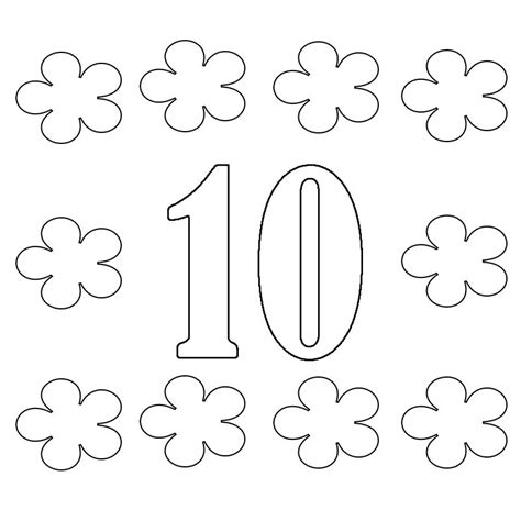 Number 10 Coloring Page