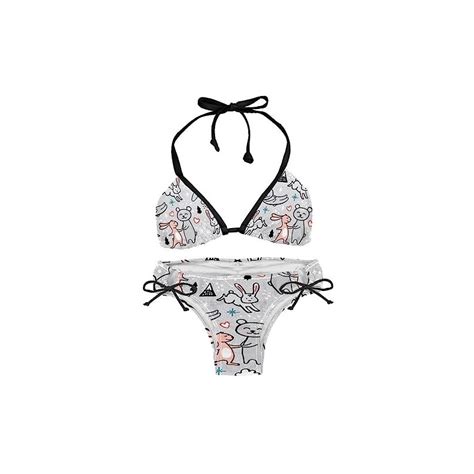Suojapuku Bikini Da Donna Costume Da Bagno A Due Pezzi Conigli E Orso Amicizia Insiemi Del