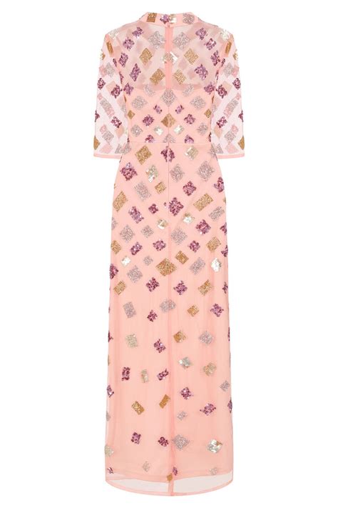 Alison Primrose Pink Embellished Midi Dress Frock And Frill