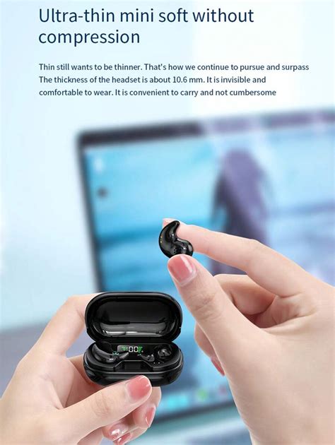 Black Tws Wireless Headset In Ear Earbuds With Microphone High Fidelity