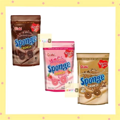 Jual Oishi Sponge Crunch Gr Coklat Strawberry Mochacino Shopee