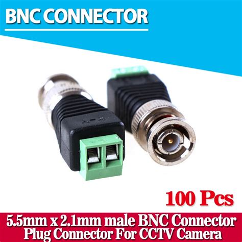 100pcs Mini Coax Cat5 Male Bnc Connector To Camera Cctv Bnc Video Balun