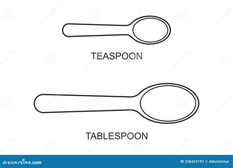 Teaspoon And Tablespoon Icons Top View Cutlery Kitchen Utensils