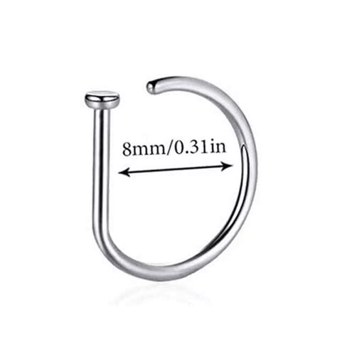 5pcs D Shape Fake Nose Ring Nose Cuffs Clip On Nostril Jewelry