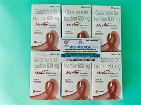 Maxiliv Glutathione 600 Mg Injection For Skin Whitening Packaging