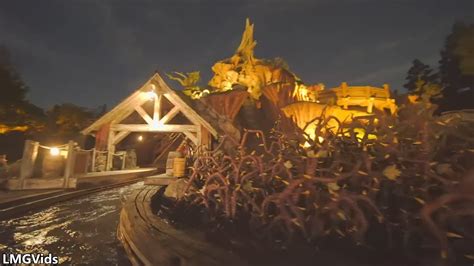 Splash Mountain Log Ride Night Pov Disneyland Park Ca