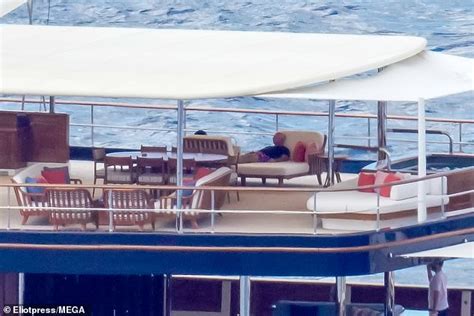 Lauren Sanchez soaks up the sun in a red bikini aboard fiancé Jeff Bezos 500 MILLION