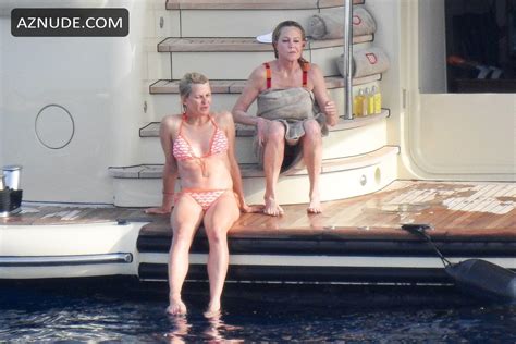 Melanie Griffith Sexy In A Striped Bikini While On Board Of A Luxury Yacht With Friends In Ibiza