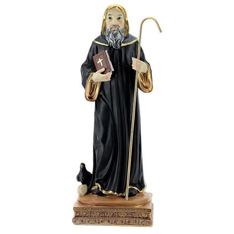 Saint Benedict Statue Crow Resin 21 Cm Online Sales On