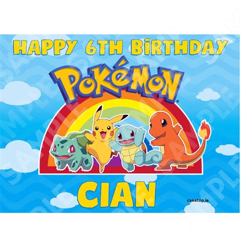 Pokémon Edible Print Edible Cake Toppers Edible Picture Caketop Ie