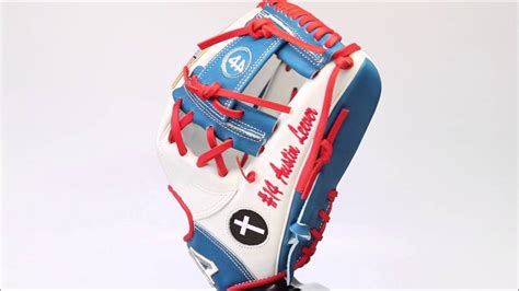 44 Pro Custom Baseball Gloves Signature Series White Red Blue I Web