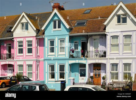 Colourful Painted Houses In Seaside Hi Res Stock Photography And Images