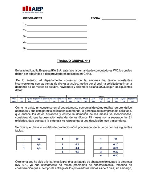 Trabajo N Gesti N Estrat Gica Del Abastecimiento Integrantes