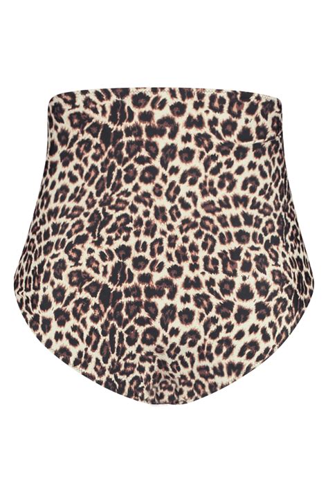 Dames High Waisted Bikini Broekje Met Print Multi Groen Khaki MS Mode