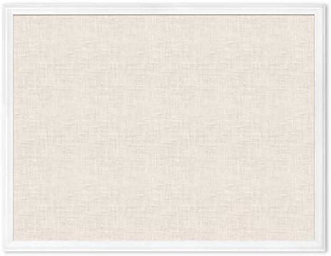 U Brands Linen Cork Linen Bulletin Board X Inches White Wood