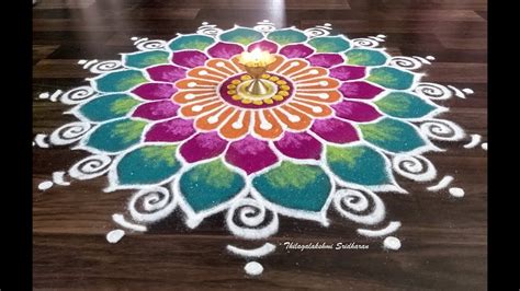 FREEHAND RANGOLI FOR DEEPAVALI DIWALI LAKSHMI POOJA YouTube