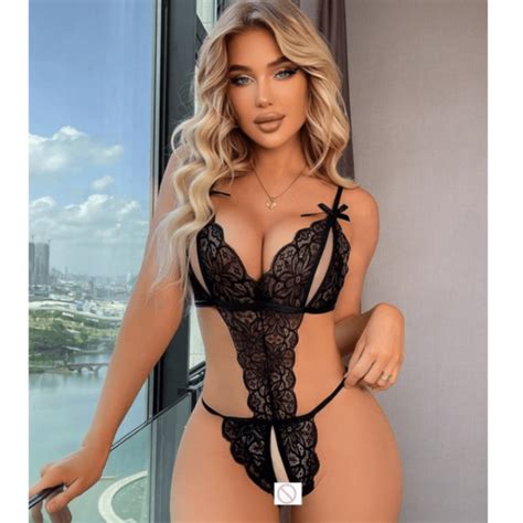 Lingerie Apressadinha Rendada Aberturas Body Sensual Shopee Brasil