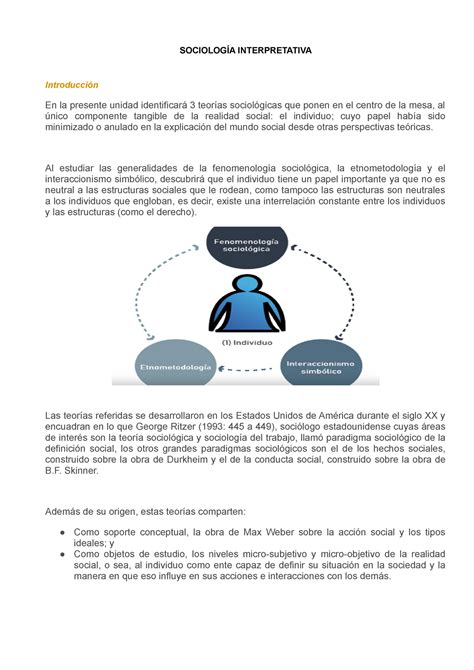 U5 Sociologia Interpretativa SociologÍa Interpretativa Introducción