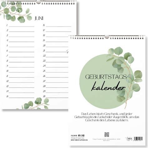 Things Of Happiness Wandkalender Geburtstagskalender