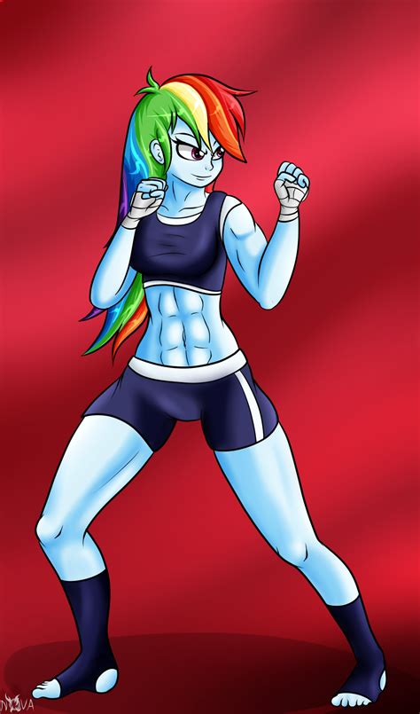 1066251 Safe Artist Novaspark Rainbow Dash Equestria Girls Abs