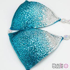 Aqua Silver Competition Bikini CB Etsy