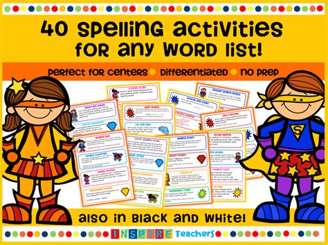 Spelling activities - 40 fun task cards | Teaching Resources