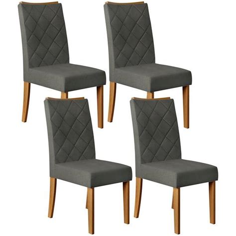 Kit Cadeiras De Jantar Carvalho Europeu Suede Nude Dj Moveis Leroy Merlin