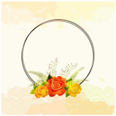 Premium Vector Circular Frame Decorated With Beautiful Watercolors