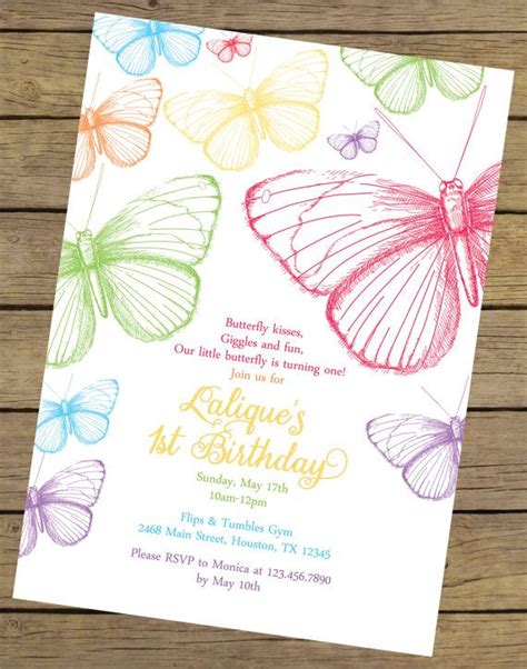 Pink Glitter Butterfly Party Invitation Template Free Greetings