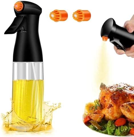 Oil Spray Bottle 220ml Olive Oil Dispenser Bottle With 2 Replaceable