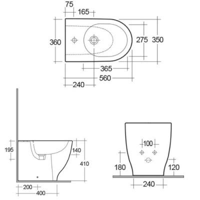 RAK Moon Back To Wall Bidet NotJustTaps Co Uk