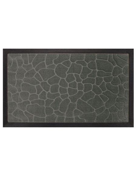 Tapis d entrée rectangle 40 x 75 cm Galets Gris