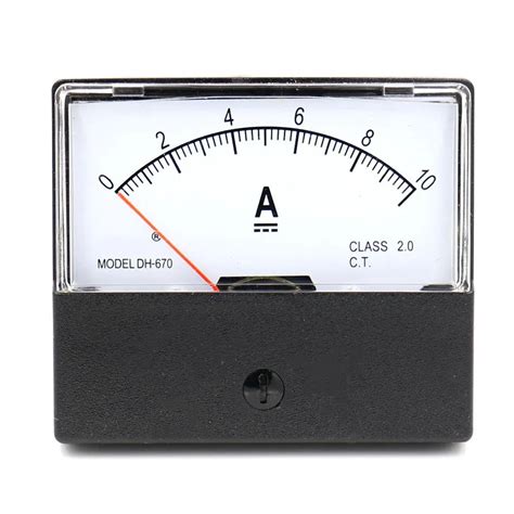 1PCS DH 670 DC 0 10A Analog Amp Panel ammeter pointer type current ...