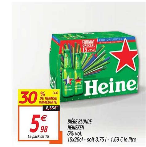 Promo Bière Blonde Heineken De Remise Immédiate chez Netto iCatalogue fr