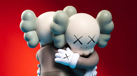 Kaws Companion Wallpaper 4K, Kaws hugging, Vinyl figure, 5K