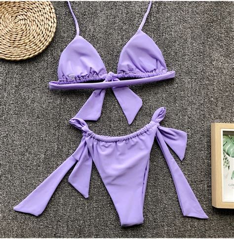 FREE SHIPPING Women Summer Halter Lace Up Bikini Set Beachwear Outfiters JKP3439