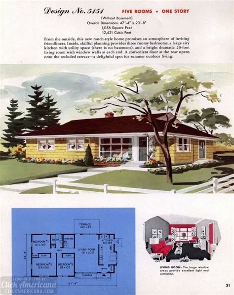 150 Vintage 50s House Plans Used To Build Millions Of Mid Century Homes