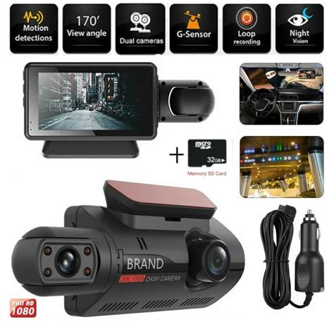 Double Cam Ra Voiture Tableau De Bord Full Hd P Enregistreur Vid O