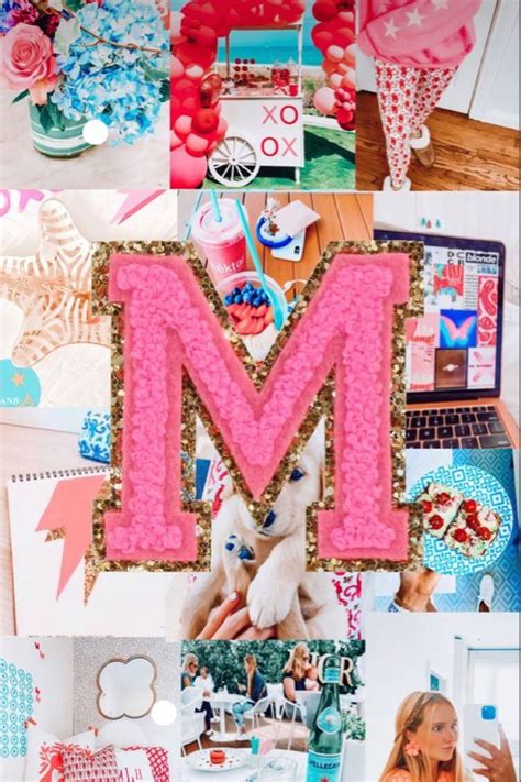 Preppy Letter M Preppy Wallpaper M Wallpaper Lettering