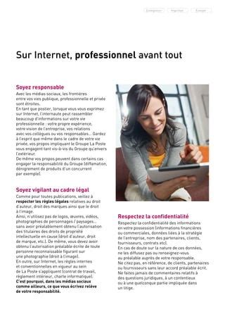 La Poste charte médias sociaux PDF