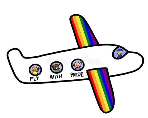 Gay Rainbow Lgbtq Airplane Travel Stock Illustration Illustration Of Bisexual Freedom