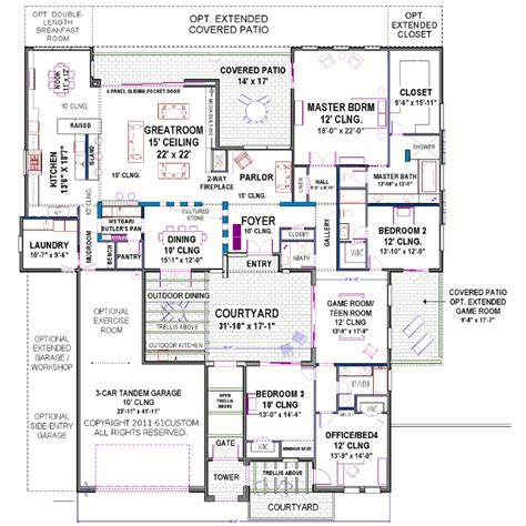modern courtyard house plan custom contemporary modern house plans